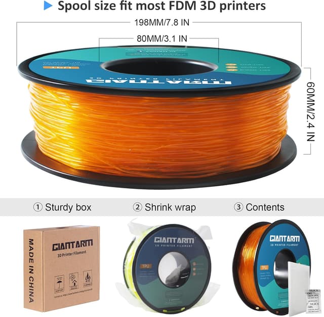 Thumbnail 5 de GIANTARM 95A TPU Filamento flexible 1 kg