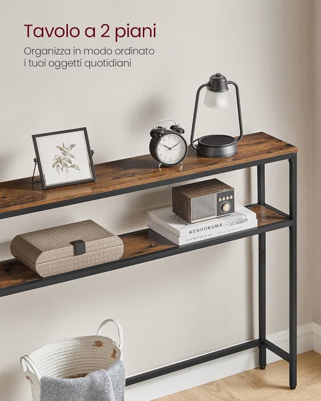 Detalle 1 de VASAGLE tavolo consolle stretto 20 x 80 cm