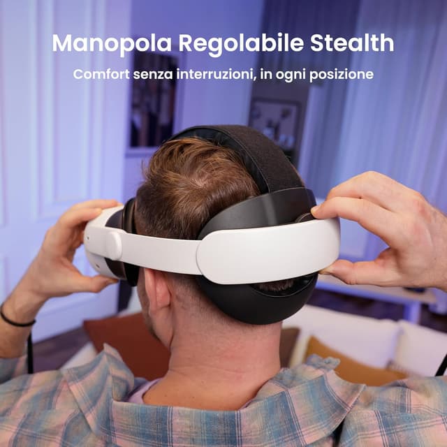 Detalle de KIWI design K4 – Cinturino per la testa comodo per Meta Quest 3 e Quest 3S