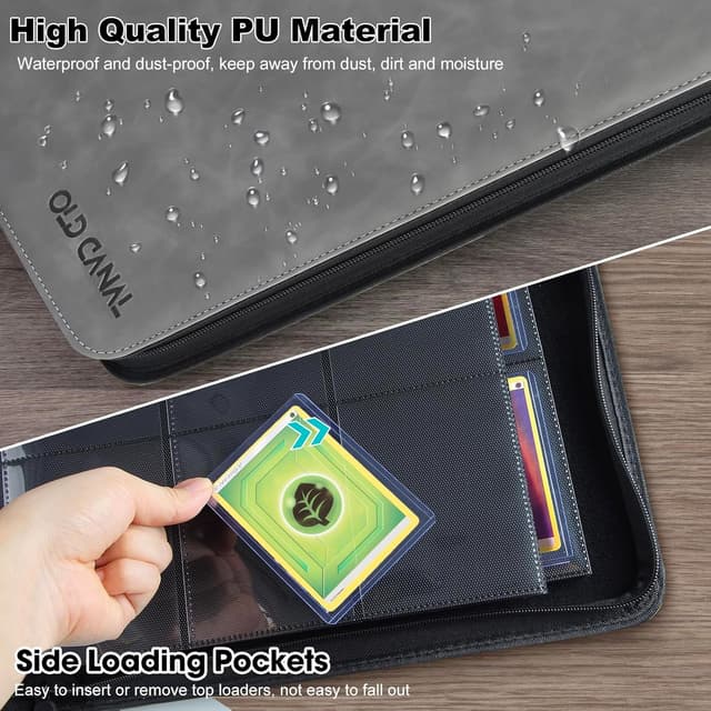 Detalle de Old Canal Top Loader Binder (9 Pockets) for Top Loaders Only, Holds 252 Card Savers, Gray