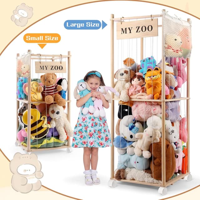 Thumbnail 6 de khlerox Stuffed Animal Storage Zoo with Wheels, Small