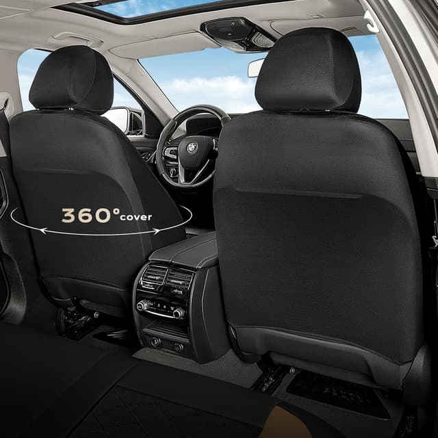 Detalle 2 de Coverado Car Seat Covers Full Set (5 Seats) with Waterproof PU Leather & Breathable Mesh, Universal Fit