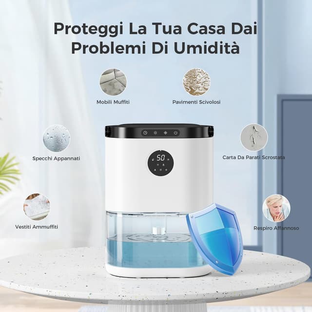 Detalle de CONOPUPlus Deumidificatore 2300 ml con display, timer 48H e sensore igrometro