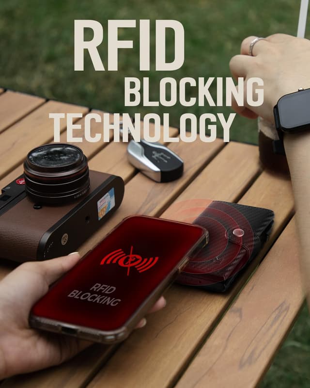 Detalle 2 de MYSHION Mens Wallet Carbon 3.8"