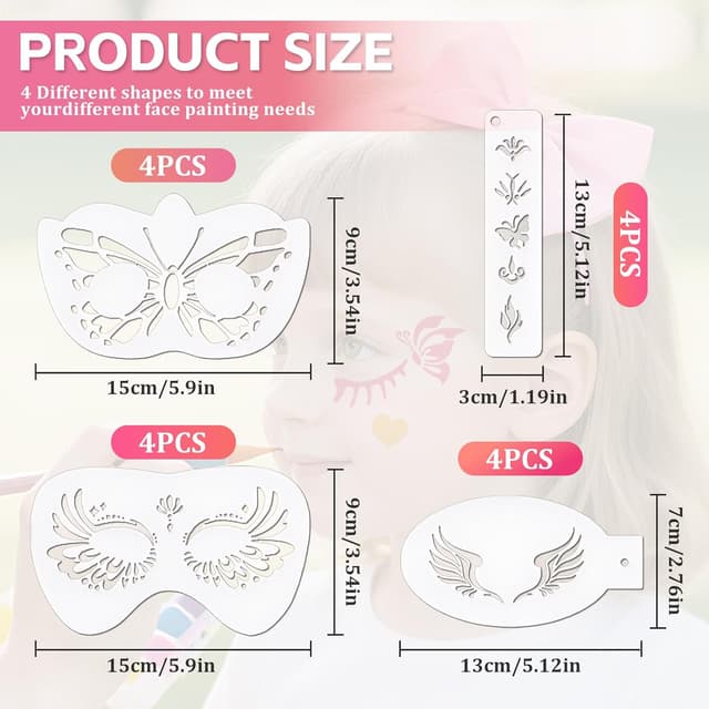 Thumbnail 1 de Hainue 36 Plantillas pintacaras 36 unidades