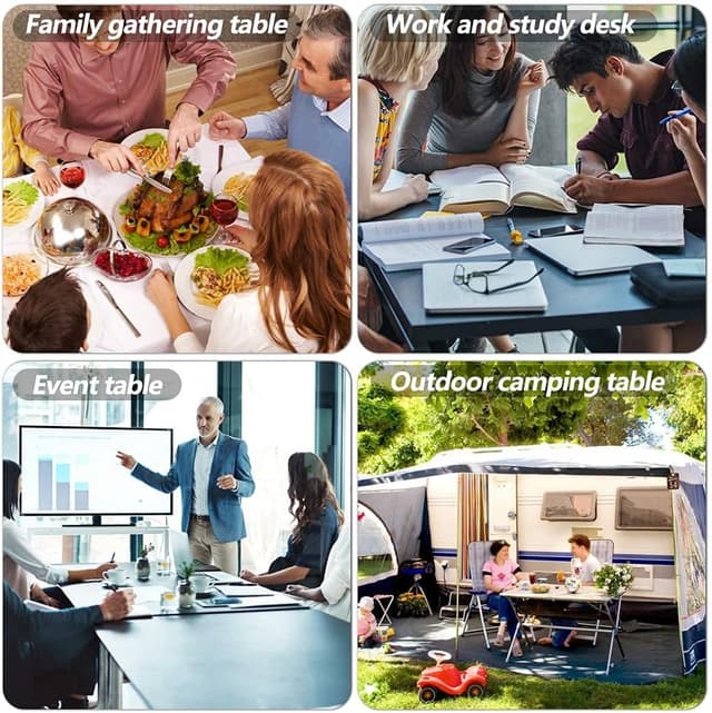 Thumbnail 6 de FDW Folding Half Portable Table 6 ft White