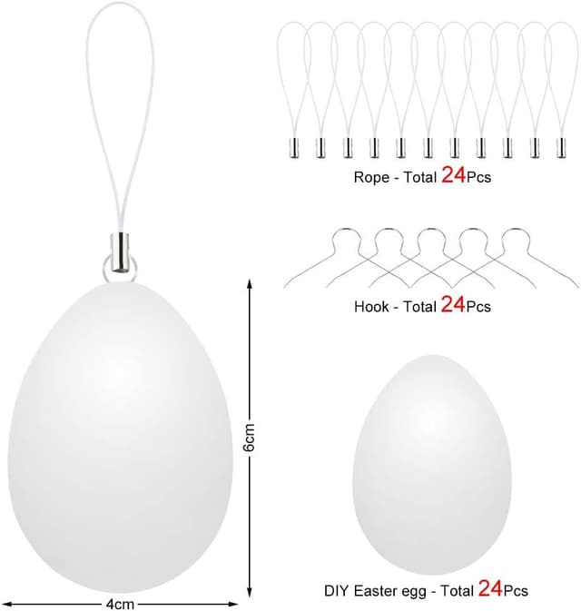 Detalle 2 de Ostereier zum Bemalen mit 24 Stück
