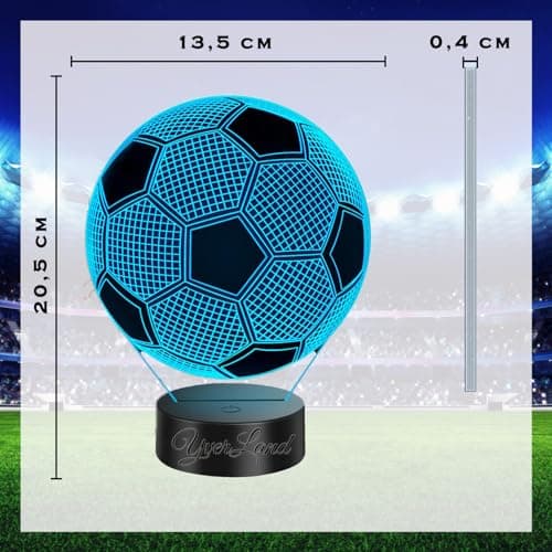 Detalle 2 de YverLand lámpara LED 3D con forma de balón de fútbol (colores y mando a distancia) para niños