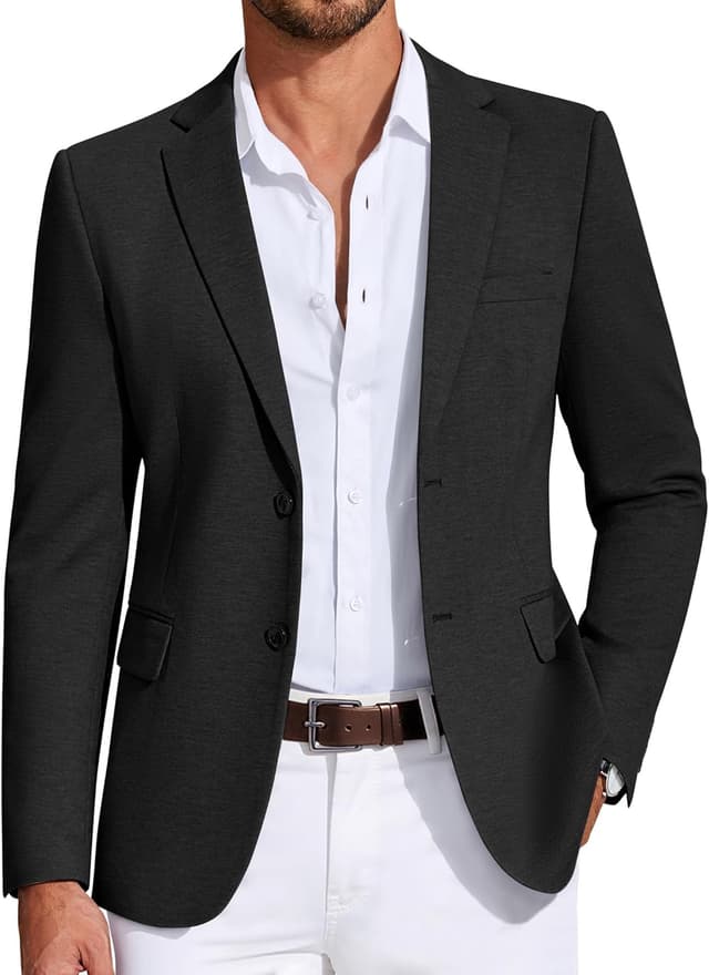 Detalle de COOFANDY Mens Knit Blazer Sport Coat