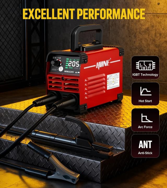 Detalle de HONE Stick Welder 110V (Upgraded 205Amp Mini Welder) with Lift TIG, Hot Start/Arc Force, Anti-Stick & VRD, Includes 25 Rods