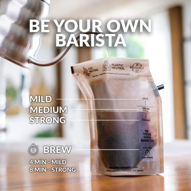 Detalle 1 de The Brew Company Desk Café Coffeebrewer Nachfüll-Sortiment (25 Stück) – Single-Estate für Büro, Camping & unterwegs