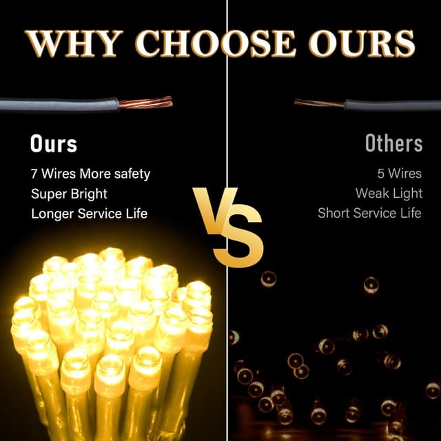 Detalle de Dalugo warm white battery fairy lights 5m