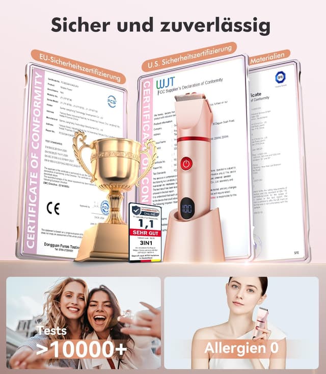 Detalle 2 de Intimrasierer Für Frauen 2026 3 Aufsätze