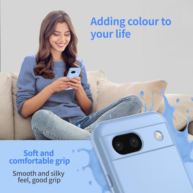 Thumbnail 6 de Watana Soft-Touch Silicone Case for Google Pixel 8A (Shockproof, DustProof) – Light Blue