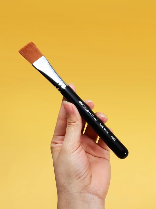 Detalle de EIGSHOW Pennello per maschera piatto F653 con setole sintetiche e manico in legno di betulla