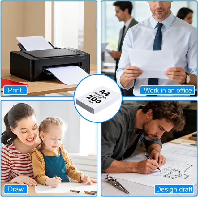 Thumbnail 5 de (200 Feuilles) Papier Thermique A4 Pliable 210x297 mm