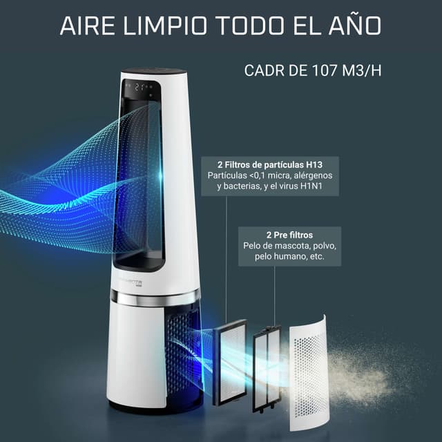 Thumbnail 4 de Rowenta QU5060 Eclipse 3 en 1: Calefactor, Ventilador y Purificador 🌬