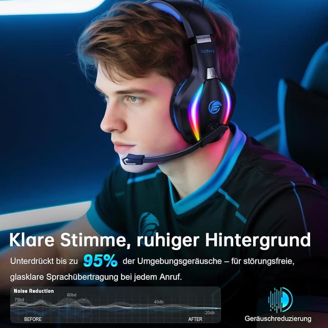 Detalle de Fachixy FC100 Wireless Gaming Headset – 50 Std. Akku