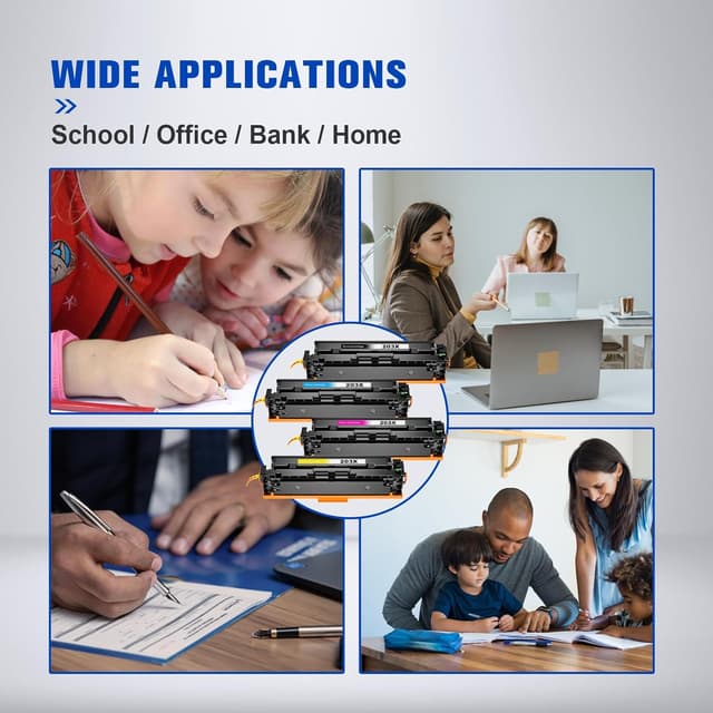 Thumbnail 6 de Q-image lot de 4 cartouches de toner 203X/203A (noir + cyan/jaune/magenta) pour HP Color LaserJet Pro