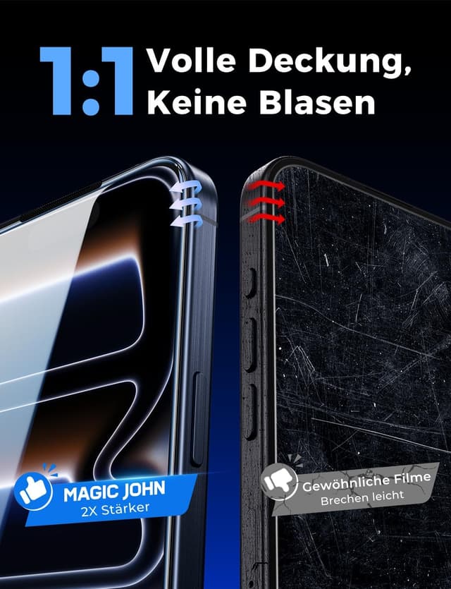 Thumbnail 6 de MAGIC JOHN iPhone 17 Pro Schutzglas 6,3 Zoll