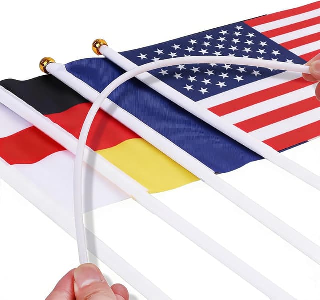 Detalle de AhfuLife World Cup 2026 Stick Flags (48 countries) with 30cm white poles
