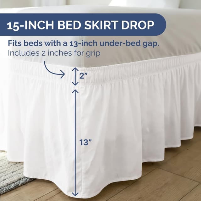 Detalle 2 de Wrap Around Dust Ruffle Bed Skirt 15 Inch