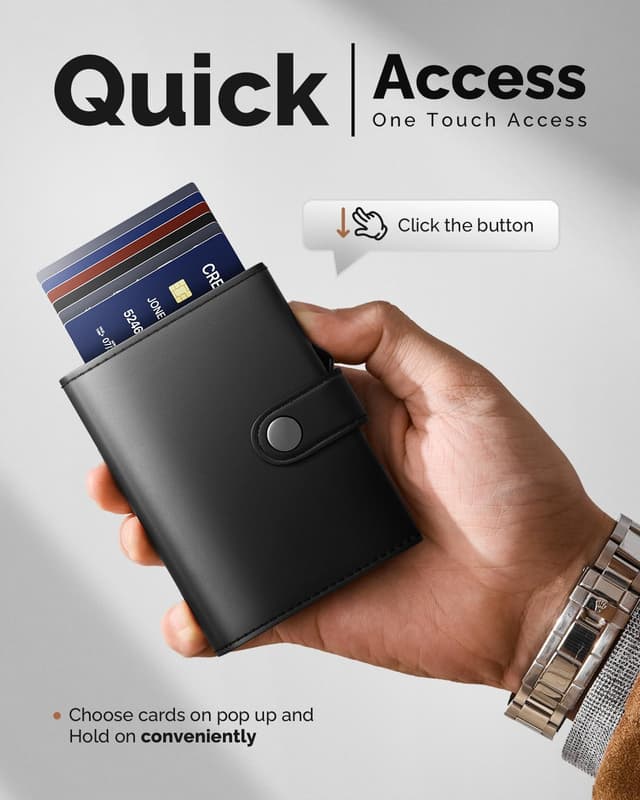 Detalle de YESIIW minimalist RFID wallet holder 9 cards