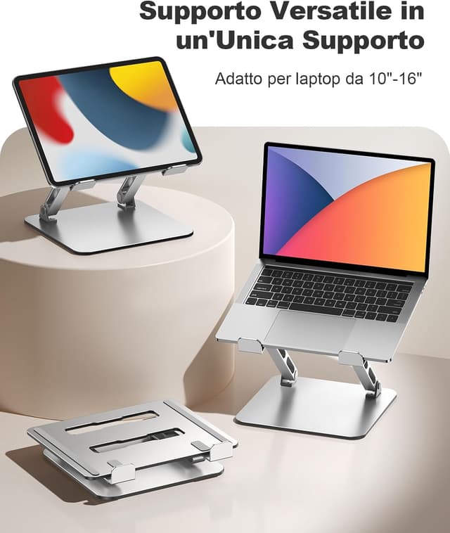 Thumbnail 6 de Babacom Supporto laptop ergonomico regolabile 10–16"