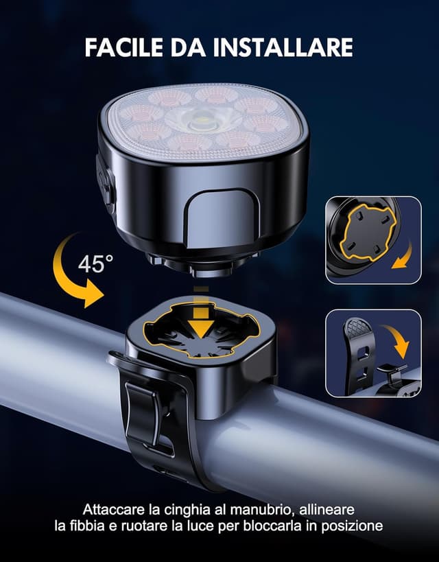 Thumbnail 5 de Babacom Luci Bicicletta LED 8+7 modalità