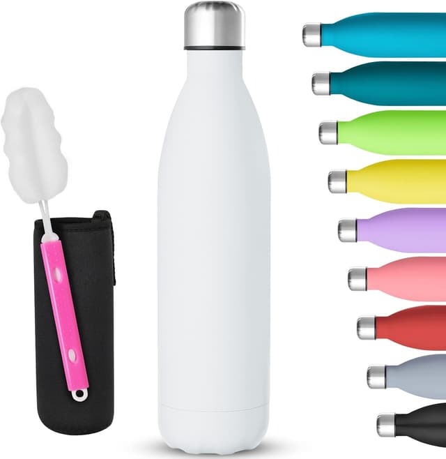 Detalle de GeeRic doppelwandige Edelstahl-Trinkflasche 750 ml – kühl & warm, auslaufsicher, ohne BPA