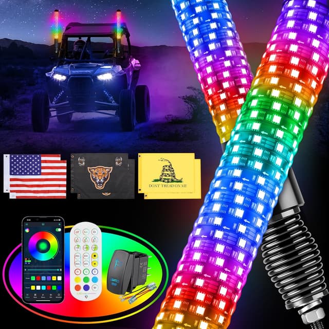 Detalle de Ehaho 2FT Fat Whip Lights for UTV ATV with App