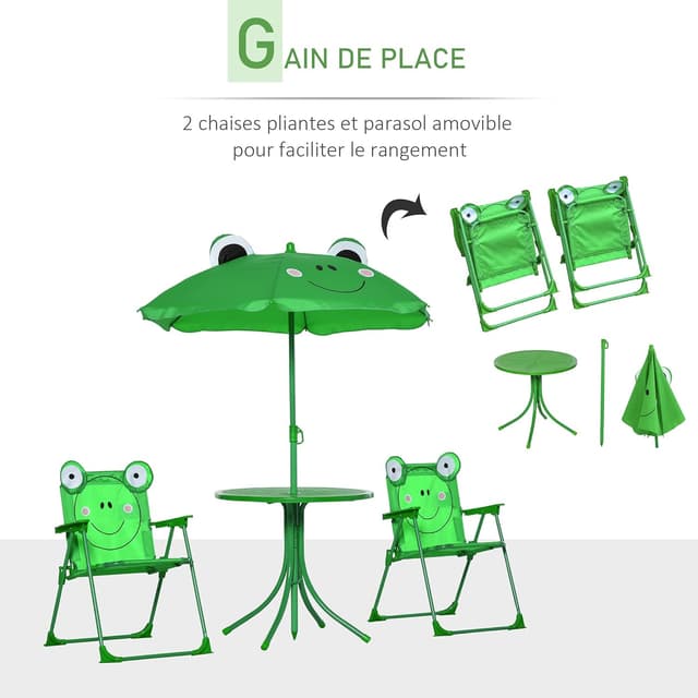 Thumbnail 3 de Outsunny Ensemble Jardin Enfant Grenouille 4 pcs