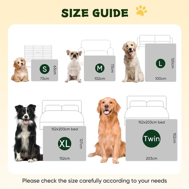 Thumbnail 6 de Baodan wasserdichte Hundedecke 73 x 100 cm aus waschbarem Fleece (beige)