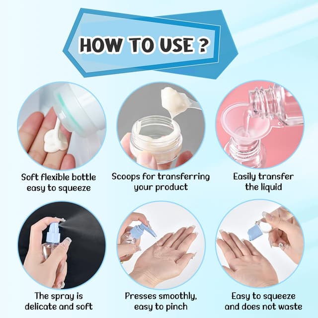 Thumbnail 4 de 14 Pack 100ml Silicone Travel Bottles Set