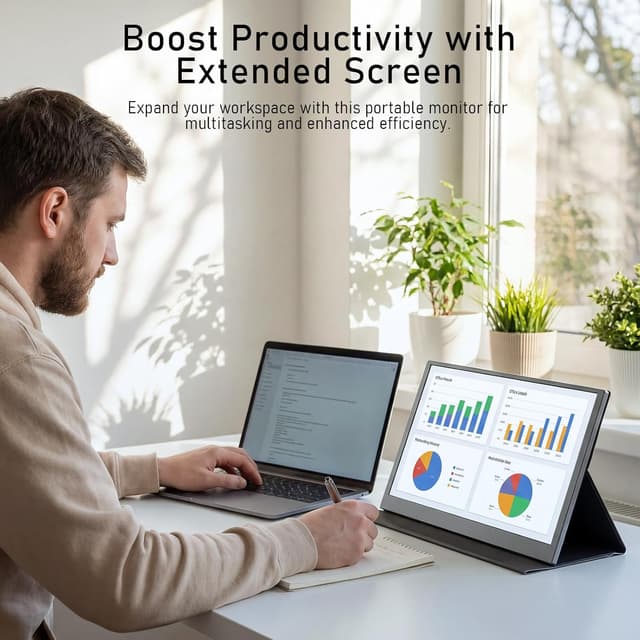 Detalle 2 de Xyvolve Portable Monitor 15.6 inch FHD (1080P) IPS with Anti-Glare, USB-C & Mini HDMI