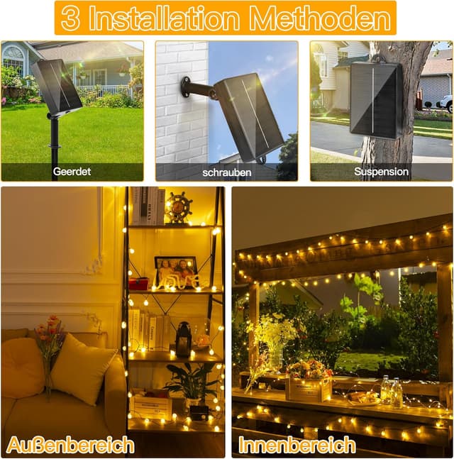 Thumbnail 6 de Ollny Solar-Lichterkette 8 m 60 LED