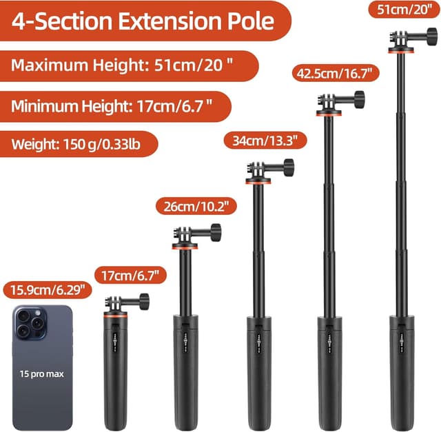 Thumbnail 3 de GoPro 20in Mini Tripod Selfie Stick