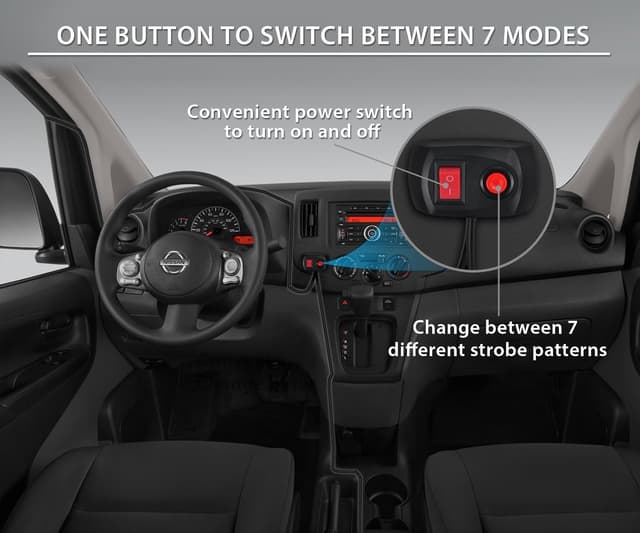 Detalle de PROZOR Flashing Beacon Light Bar (54 LEDs, 7 Modes) – Amber Magnetic Strobe for 12V/24V Vehicles, IP65