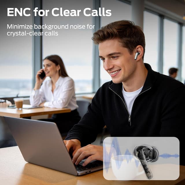 Detalle de Monster N-Lite 310 True Wireless Earbuds (Bluetooth 6.0) with ENC Mic and 32H Playback