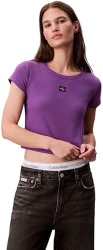 Imagen de Calvin Klein Woven Rib Baby tee S, algodón 95% en OfertitasTOP