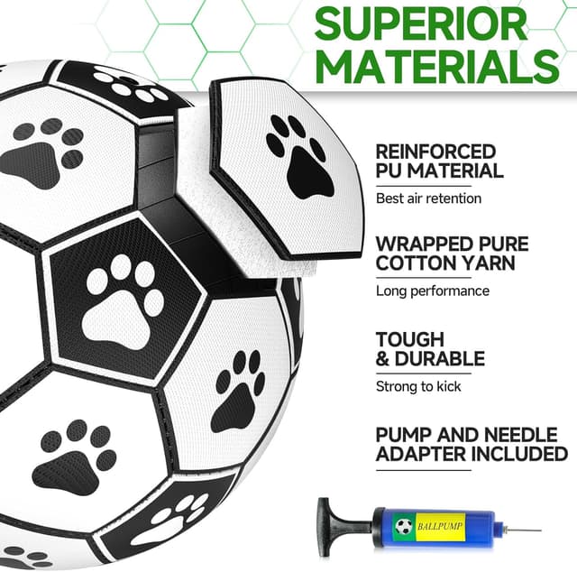 Detalle 2 de HETOO Interactive Dog Football Toys with Webbing – Durable Dog Water Balls (8 Inch)