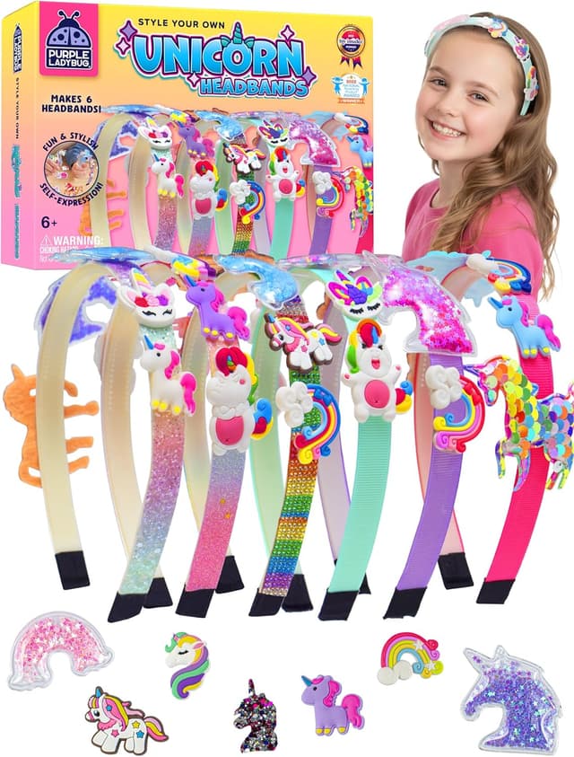 Detalle de Unicorn headband craft kit 6 satin