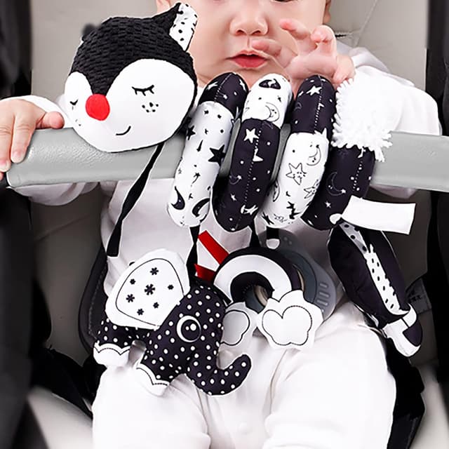 Thumbnail 6 de Funsland Spiral Pram Toys – black & white fox musical hanging toy for babies (0–6 months)