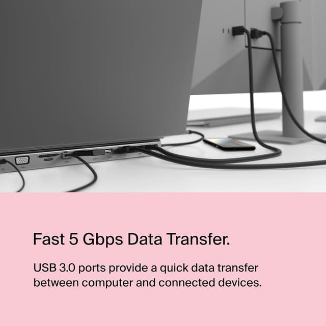 Thumbnail 6 de Belkin USB‑C Hub 11‑in‑1 MultiPort Adapter Dock with 4K HDMI, DP, VGA, 100W PD pass-through and Gigabit Ethernet