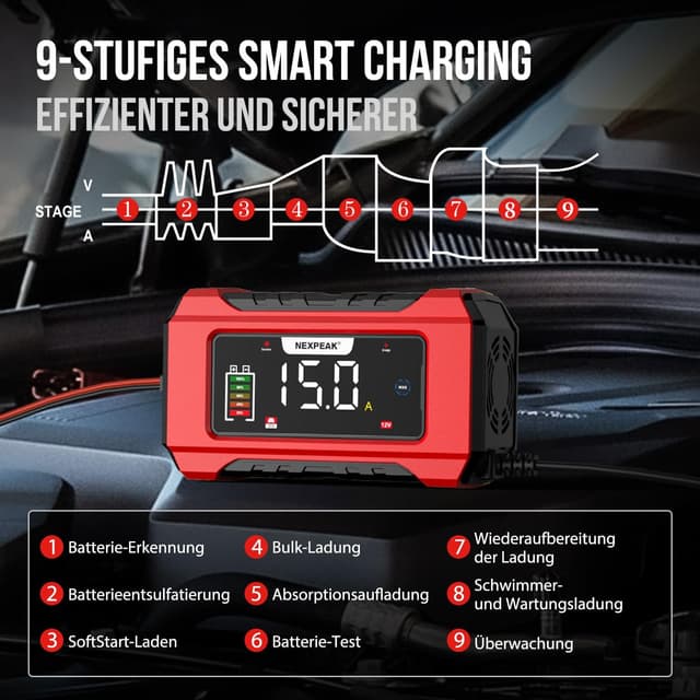 Thumbnail 2 de NEXPEAK NC215 15A Autobatterie Ladegerät