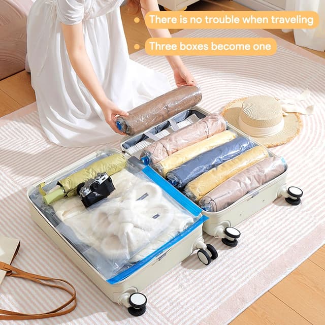 Detalle 1 de Bolsas al vacío para ropa y edredones 🧳 Ahorradoras de espacio