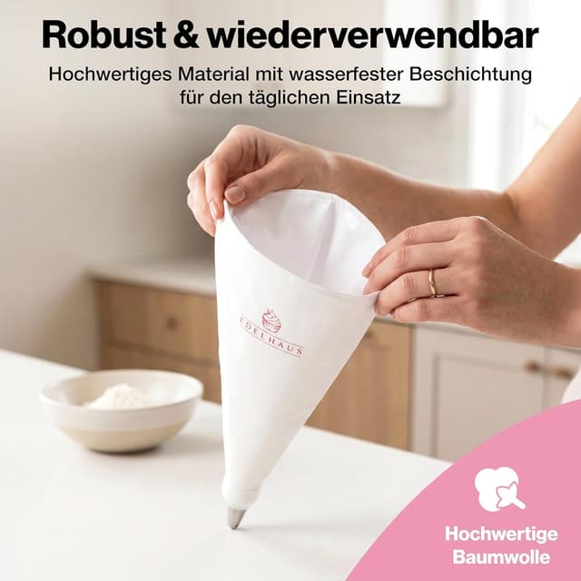 Detalle 2 de EDELHAUS Premium Spritzbeutel-Set 2-teilig (17-teilig) mit Edelstahldüsen, 30 cm & 40 cm