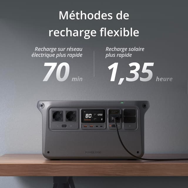 Detalle 2 de DJI Power 1000 — Station électrique portable LFP 1 024 Wh, sortie 2 200 W (camping & hors réseau)