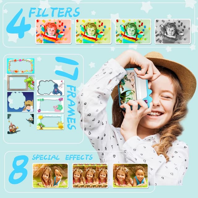 Detalle 2 de Uleway Macchina fotografica istantanea 1080P per bambini