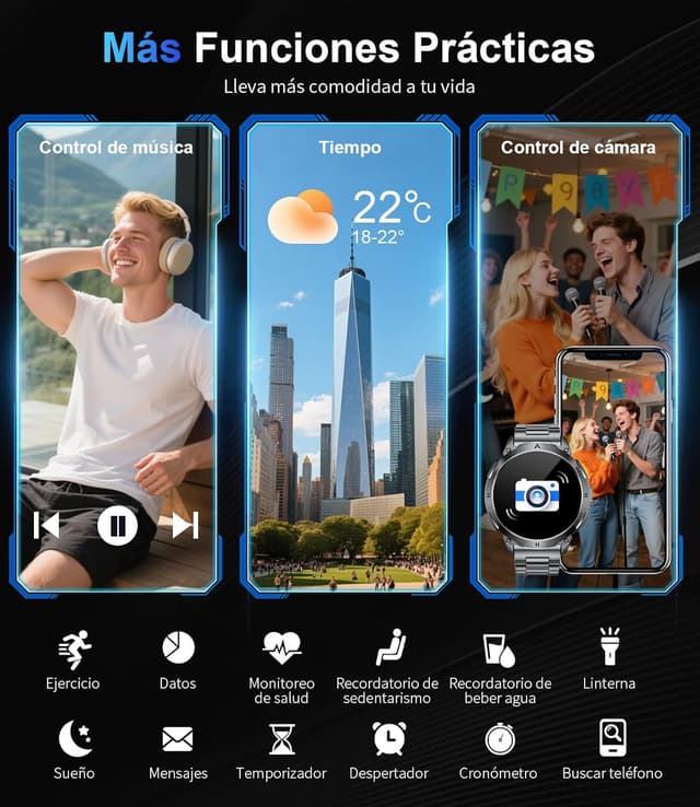 Thumbnail 6 de LIGE Reloj Inteligente Hombre con Linterna y GPS 🌟